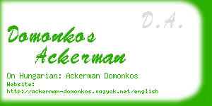 domonkos ackerman business card